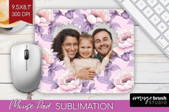 Floral Photo Mouse Pad PNG - Peony Flower Picture Frame Pad Product Image 1