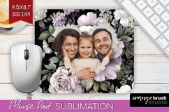 Floral Photo Mouse Pad PNG - Peony Flower Picture Frame Pad Product Image 1