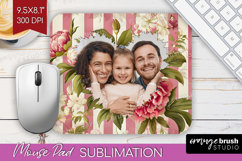 Floral Photo Mouse Pad PNG - Peony Flower Picture Frame Pad Product Image 1