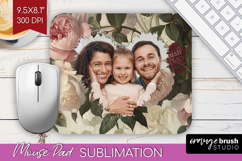 Floral Photo Mouse Pad PNG - Peony Flower Picture Frame Pad Product Image 1