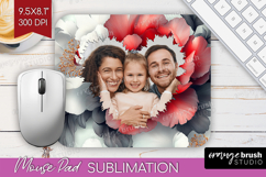 Floral Photo Mouse Pad PNG - Peony Flower Picture Frame Pad Product Image 1