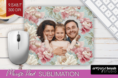 Floral Photo Mouse Pad PNG - Peony Flower Picture Frame Pad Product Image 1