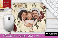 Floral Photo Mouse Pad PNG - Peony Flower Picture Frame Pad Product Image 1