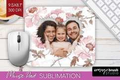 Floral Photo Mouse Pad PNG - Peony Flower Picture Frame Pad Product Image 1