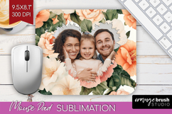 Floral Photo Mouse Pad PNG - Peony Flower Picture Frame Pad Product Image 1