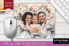 Floral Photo Mouse Pad PNG - Peony Flower Picture Frame Pad Product Image 1