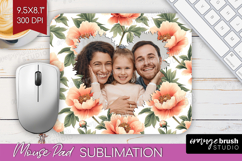 Floral Photo Mouse Pad PNG - Peony Flower Picture Frame Pad Product Image 1