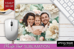 Floral Photo Mouse Pad PNG - Peony Flower Picture Frame Pad Product Image 1