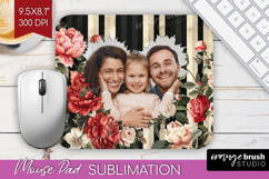 Floral Photo Mouse Pad PNG - Peony Flower Picture Frame Pad Product Image 1