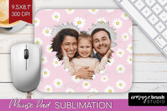 Retro Flowers Photo Mouse Pad PNG - Floral Picture Frame Pad Product Image 1