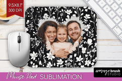 Retro Flowers Photo Mouse Pad PNG - Floral Picture Frame Pad Product Image 1