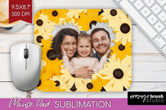 Retro Flowers Photo Mouse Pad PNG - Floral Picture Frame Pad Product Image 1