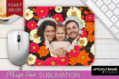 Retro Flowers Photo Mouse Pad PNG - Floral Picture Frame Pad Product Image 1