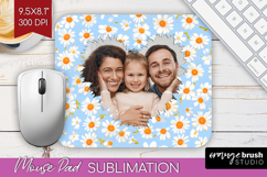 Retro Flowers Photo Mouse Pad PNG - Floral Picture Frame Pad Product Image 1