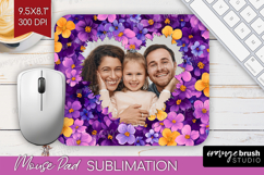 Retro Flowers Photo Mouse Pad PNG - Floral Picture Frame Pad Product Image 1