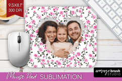 Retro Flowers Photo Mouse Pad PNG - Floral Picture Frame Pad Product Image 1