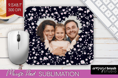 Retro Flowers Photo Mouse Pad PNG - Floral Picture Frame Pad Product Image 1