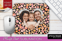 Retro Flowers Photo Mouse Pad PNG - Floral Picture Frame Pad Product Image 1