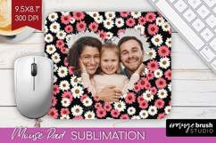Retro Flowers Photo Mouse Pad PNG - Floral Picture Frame Pad Product Image 1
