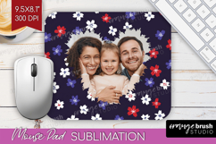 Retro Flowers Photo Mouse Pad PNG - Floral Picture Frame Pad Product Image 1