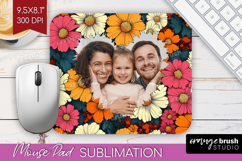 Retro Flowers Photo Mouse Pad PNG - Floral Picture Frame Pad Product Image 1