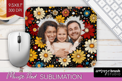 Retro Flowers Photo Mouse Pad PNG - Floral Picture Frame Pad Product Image 1