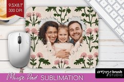 Flowers Photo Mouse Pad PNG - Vintage Floral Picture Frame Product Image 1