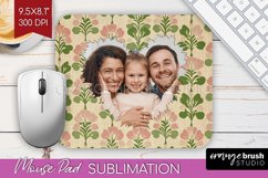 Flowers Photo Mouse Pad PNG - Vintage Floral Picture Frame Product Image 1