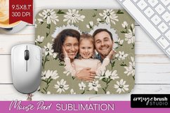 Flowers Photo Mouse Pad PNG - Vintage Floral Picture Frame Product Image 1