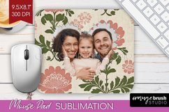 Flowers Photo Mouse Pad PNG - Vintage Floral Picture Frame Product Image 1