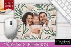 Flowers Photo Mouse Pad PNG - Vintage Floral Picture Frame Product Image 1