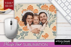 Flowers Photo Mouse Pad PNG - Vintage Floral Picture Frame Product Image 1
