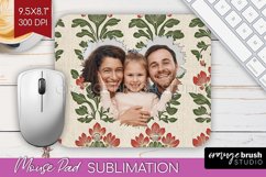 Flowers Photo Mouse Pad PNG - Vintage Floral Picture Frame Product Image 1