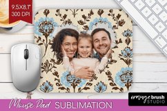 Flowers Photo Mouse Pad PNG - Vintage Floral Picture Frame Product Image 1
