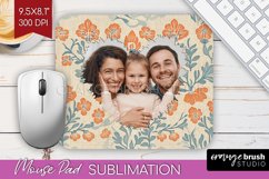 Flowers Photo Mouse Pad PNG - Vintage Floral Picture Frame Product Image 1