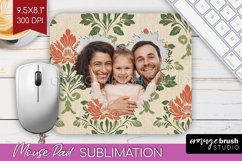Flowers Photo Mouse Pad PNG - Vintage Floral Picture Frame Product Image 1