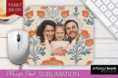 Flowers Photo Mouse Pad PNG - Vintage Floral Picture Frame Product Image 1