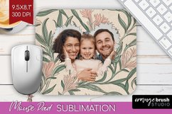 Flowers Photo Mouse Pad PNG - Vintage Floral Picture Frame Product Image 1