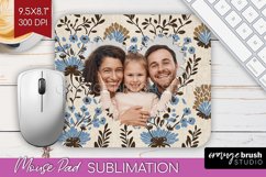 Flowers Photo Mouse Pad PNG - Vintage Floral Picture Frame Product Image 1