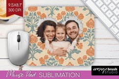 Flowers Photo Mouse Pad PNG - Vintage Floral Picture Frame Product Image 1