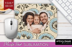 Flowers Photo Mouse Pad PNG - Vintage Floral Picture Frame Product Image 1