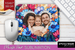 Stained Glass Photo Mouse Pad PNG - Flowers Picture Frame Product Image 1