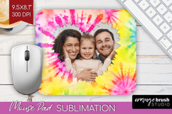 Tie Dye Photo Mouse Pad PNG - Rainbow Picture Frame Mouse Product Image 1