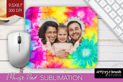 Tie Dye Photo Mouse Pad PNG - Rainbow Picture Frame Mouse Product Image 1