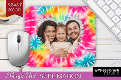 Tie Dye Photo Mouse Pad PNG - Rainbow Picture Frame Mouse Product Image 1