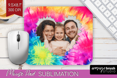 Tie Dye Photo Mouse Pad PNG - Rainbow Picture Frame Mouse Product Image 1