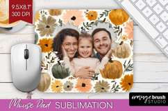 Pumpkun Photo Mouse Pad PNG - Fall Picture Frame Mouse Pad Product Image 1