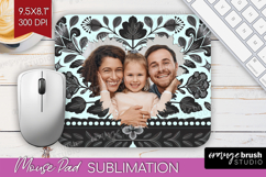 Folk Flowers Photo Mouse Pad PNG - Floral Picture Frame Pad Product Image 1