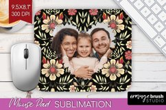 Folk Flowers Photo Mouse Pad PNG - Floral Picture Frame Pad Product Image 1