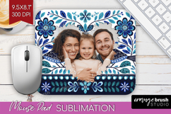 Folk Flowers Photo Mouse Pad PNG - Floral Picture Frame Pad Product Image 1